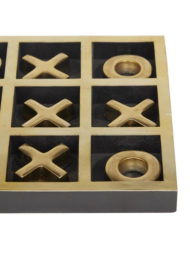 Tic Tac Toe Game Set - Aluminum Gold Inlay