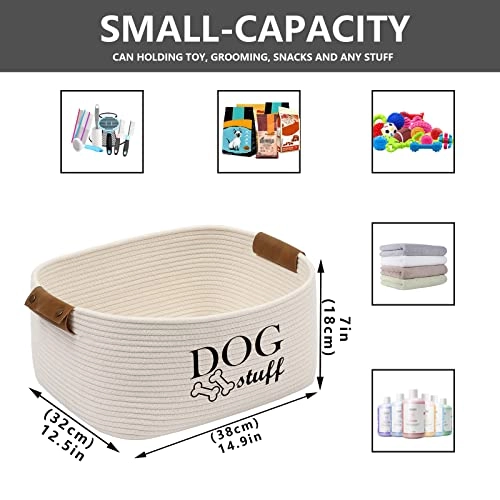 Dog Toy Storage - 15" Lx 12.5" W x 7" H Beige