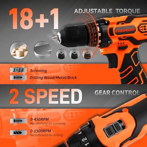 Cordless Drill - 1.5Ah 12 Volts Kit