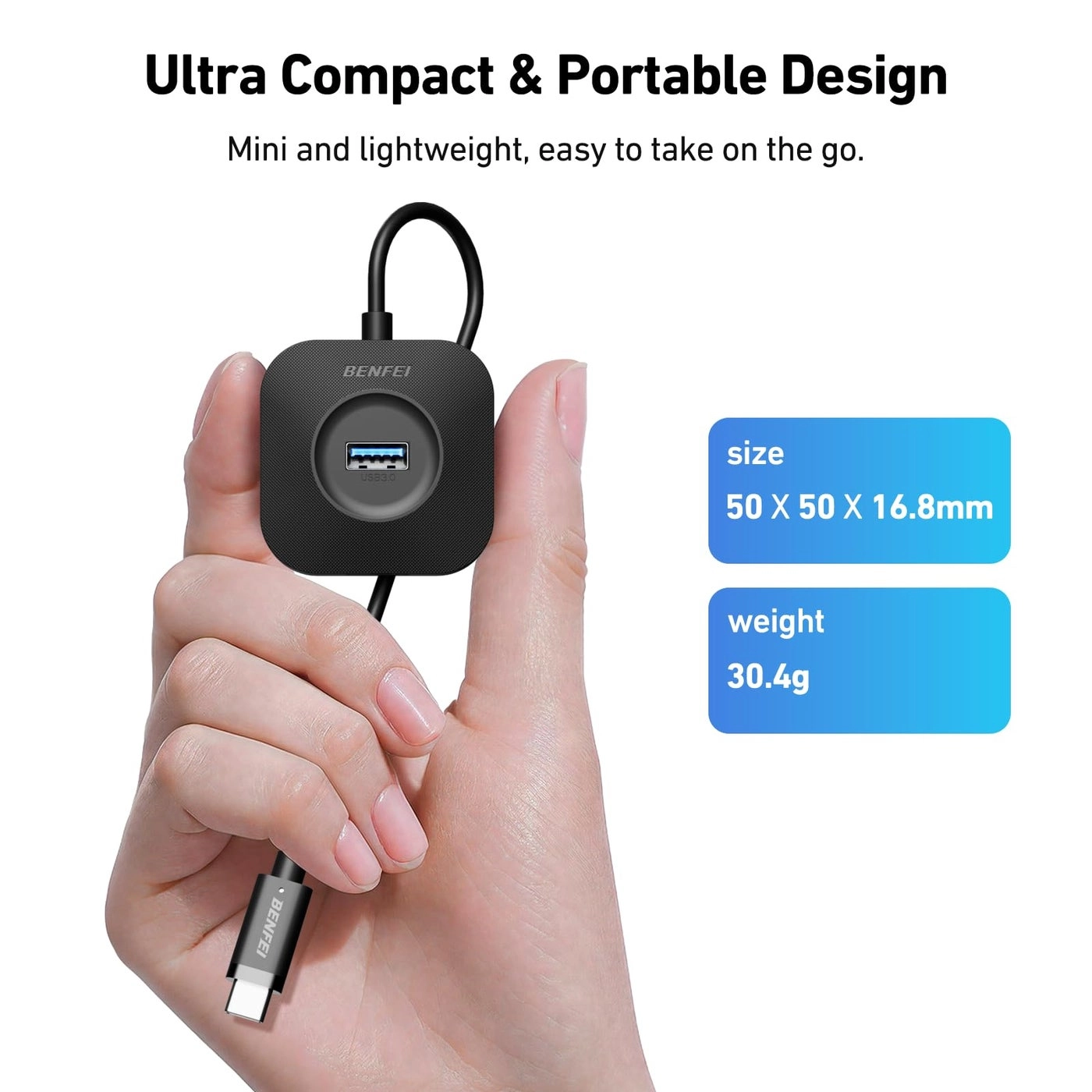 USB 3.0 Hub - 4 Ports USB A Ultra Compact