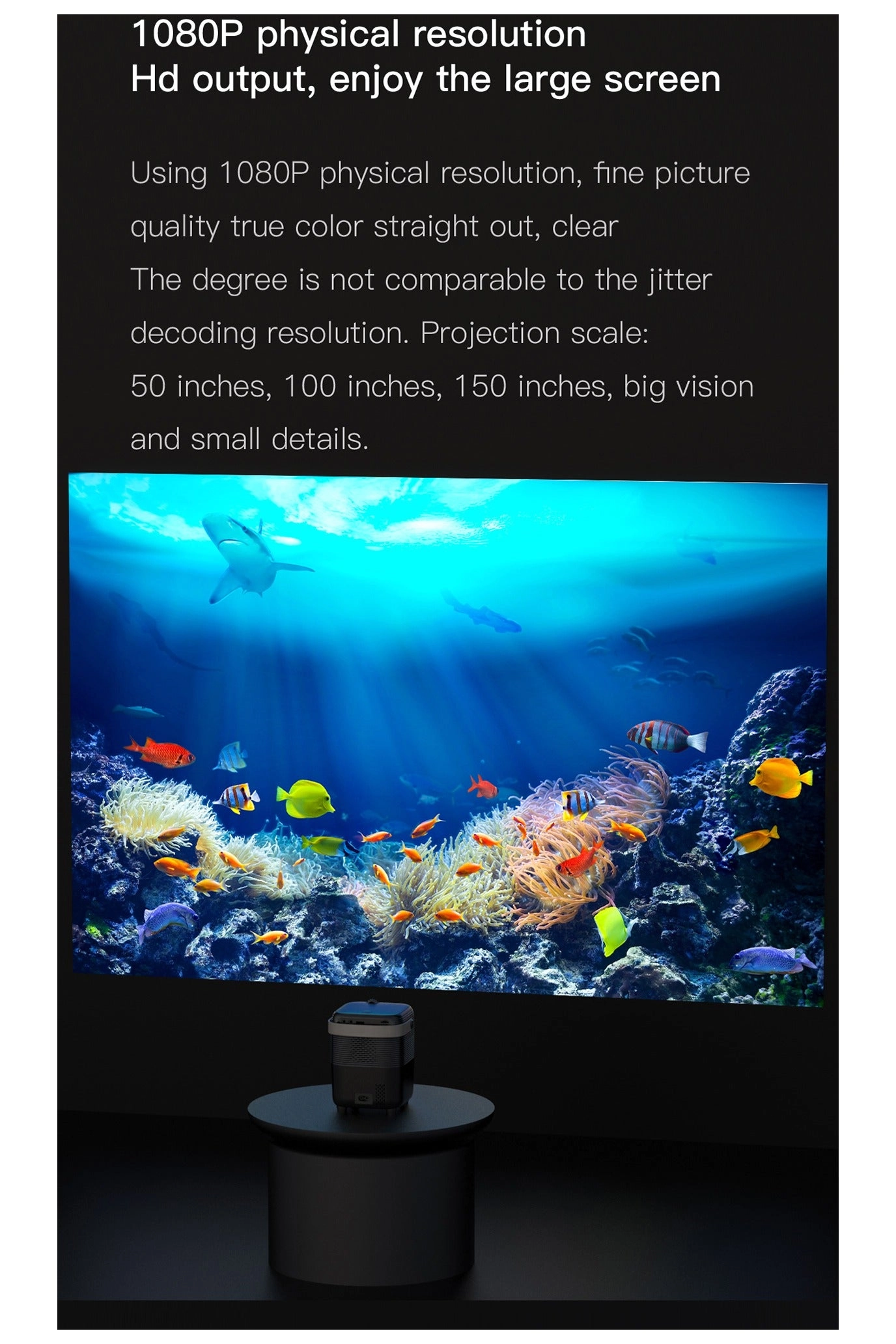 Video Projector 1000ANS lumens 1920*1080P