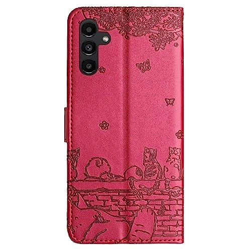 Cute Cat Case - PU Leather Flip Cover for Samsung Galaxy A14 5G