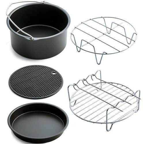 Cake Barrel + Pizza Pan + Metal Holder + Multi-Purpose Rack with Skewers + Silicone Mat