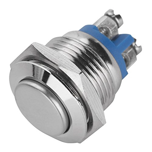 Metal Latching Push Button Switch - 16mm IP65 Self-Reset - 5 pcs