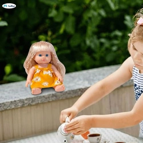 Beautiful Girl Doll - 17 cm Silicone White Dress