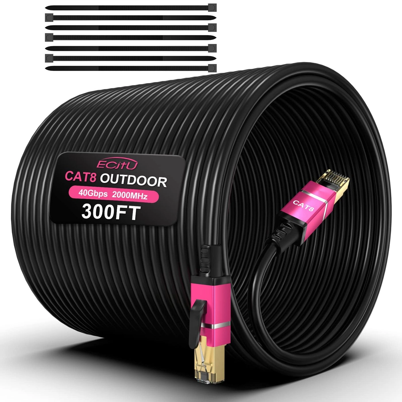 Cat8 Outdoor Ethernet Cable - 300FT