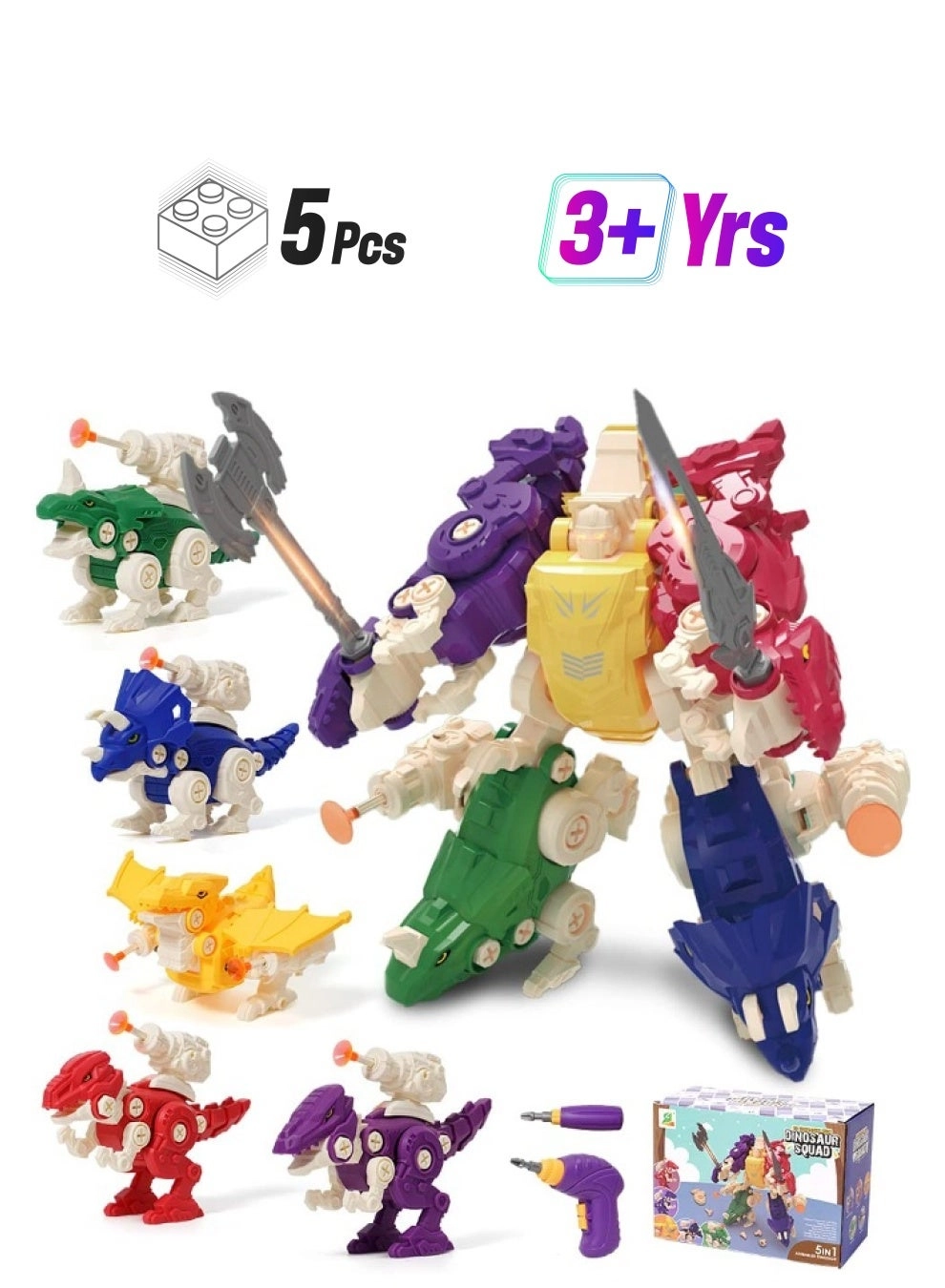 Generic 5-in-1 Dinosaur - (5 pcs.)