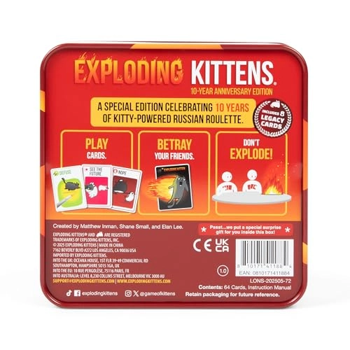 Exploding Kittens: 10th Anniversary Collectible Tin - New Edition