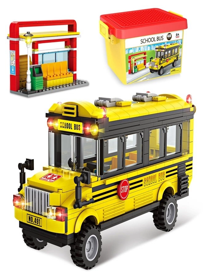 INRATELL School Bus Building Blocks Set - 488 pcs