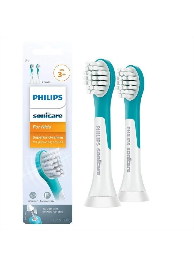 Philips Sonicare for Kids - 2 Brush Heads Turquoise White Compact