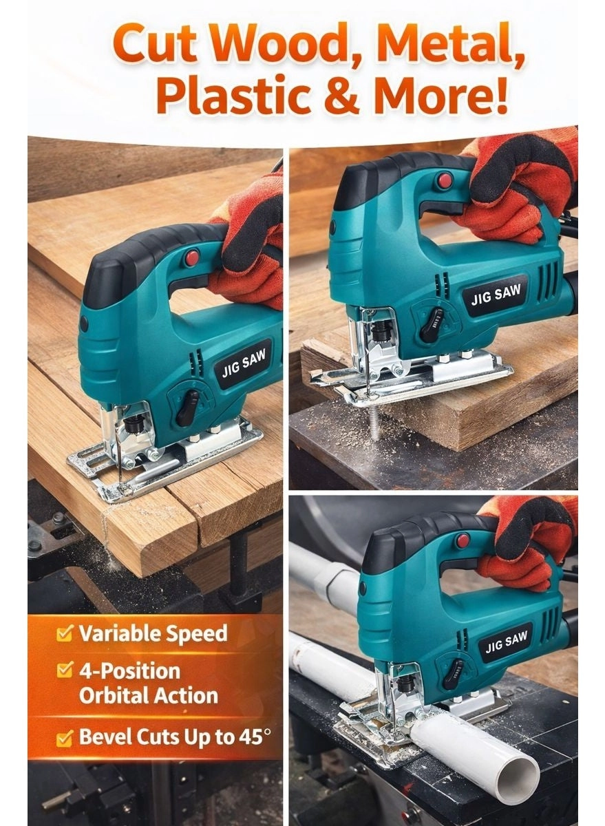 Electric Jigsaw - 5 AMP Variable Speed Orbital Action