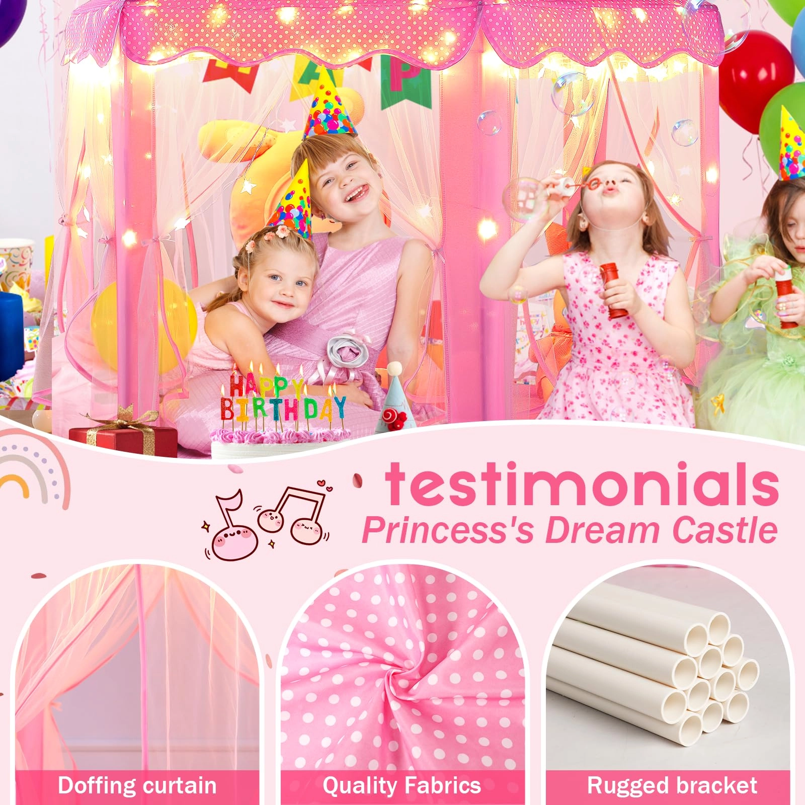 Princess Tent - 55 x 53 inches Pink