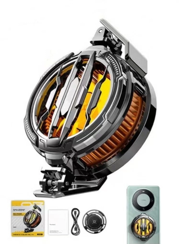 Magnetic Phone Cooler - Portable Universal Black+Orange