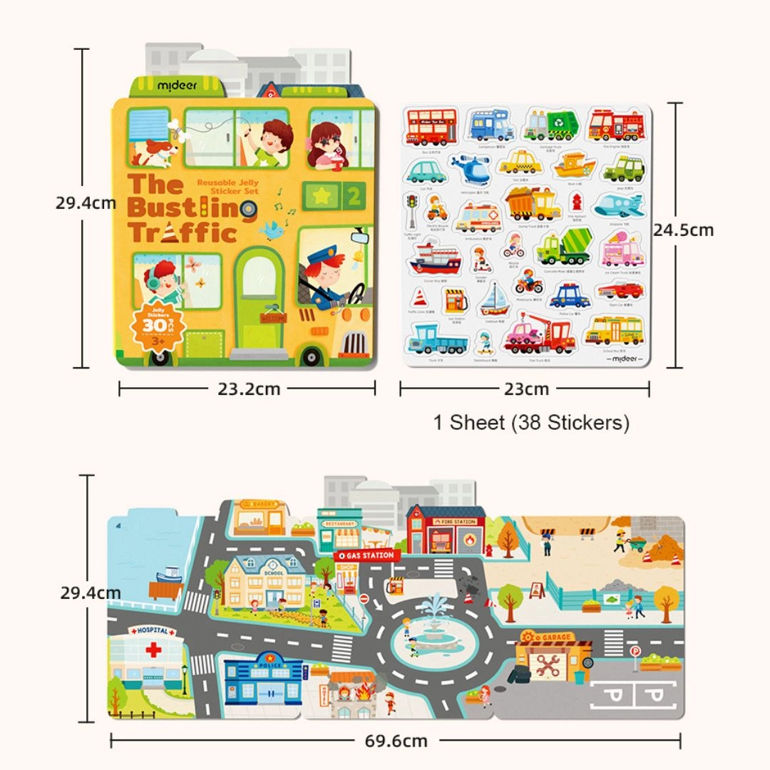 Bustling Traffic Reusable Sticker Pad