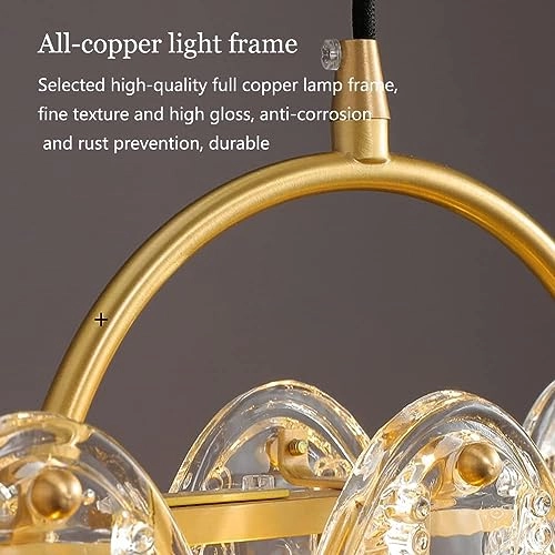 Brass Coastal Sea Glass Chandelier - 3 Lights 30x28cm