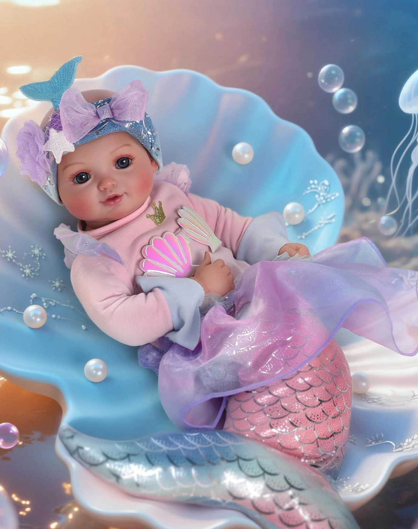 Mermaid Baby Doll - 15Inch Shiny Mermaid Tail Ages 3+