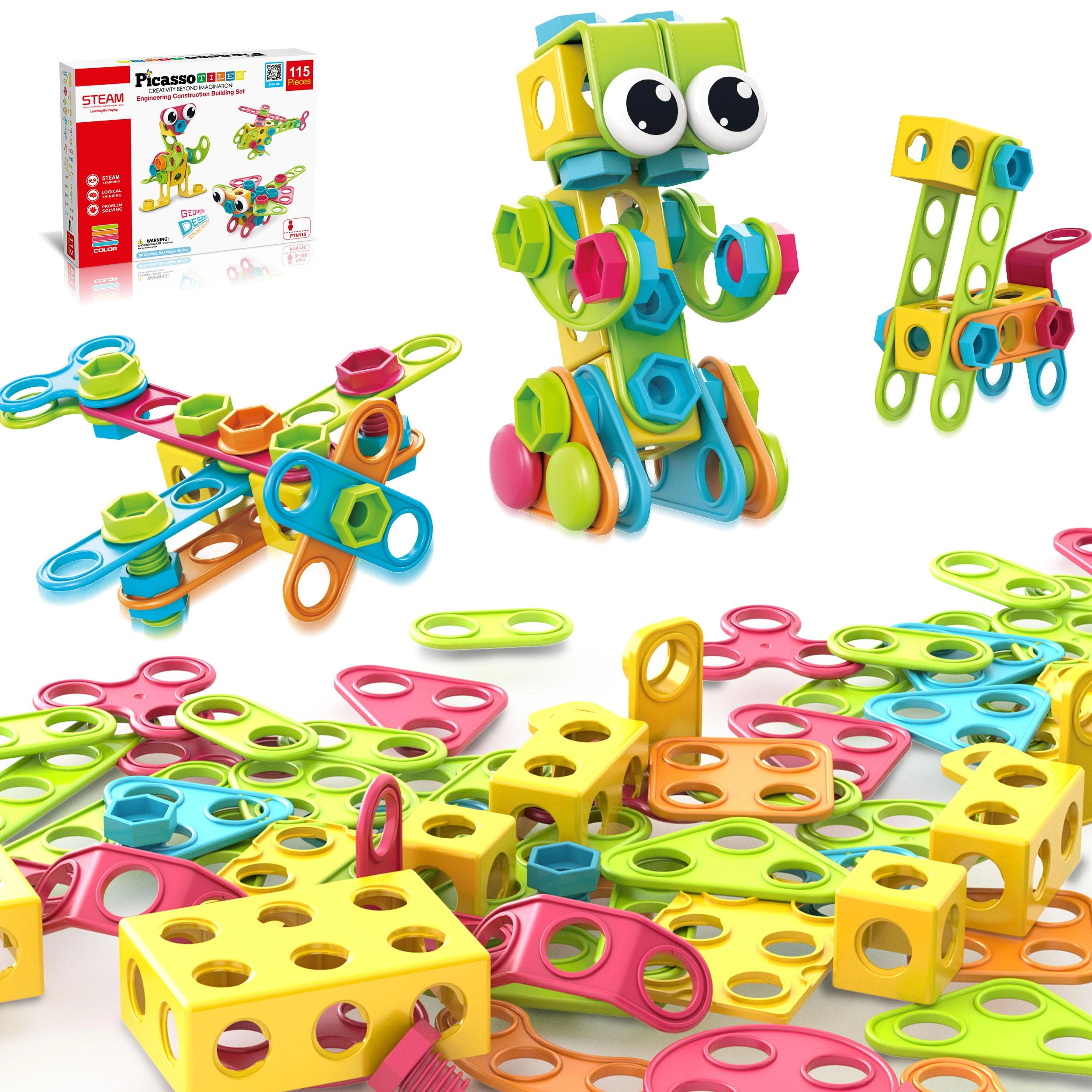 PicassoTiles PTN115 - 115 pcs Robot