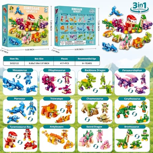 Mini Building Blocks Set - Dino 12pcs