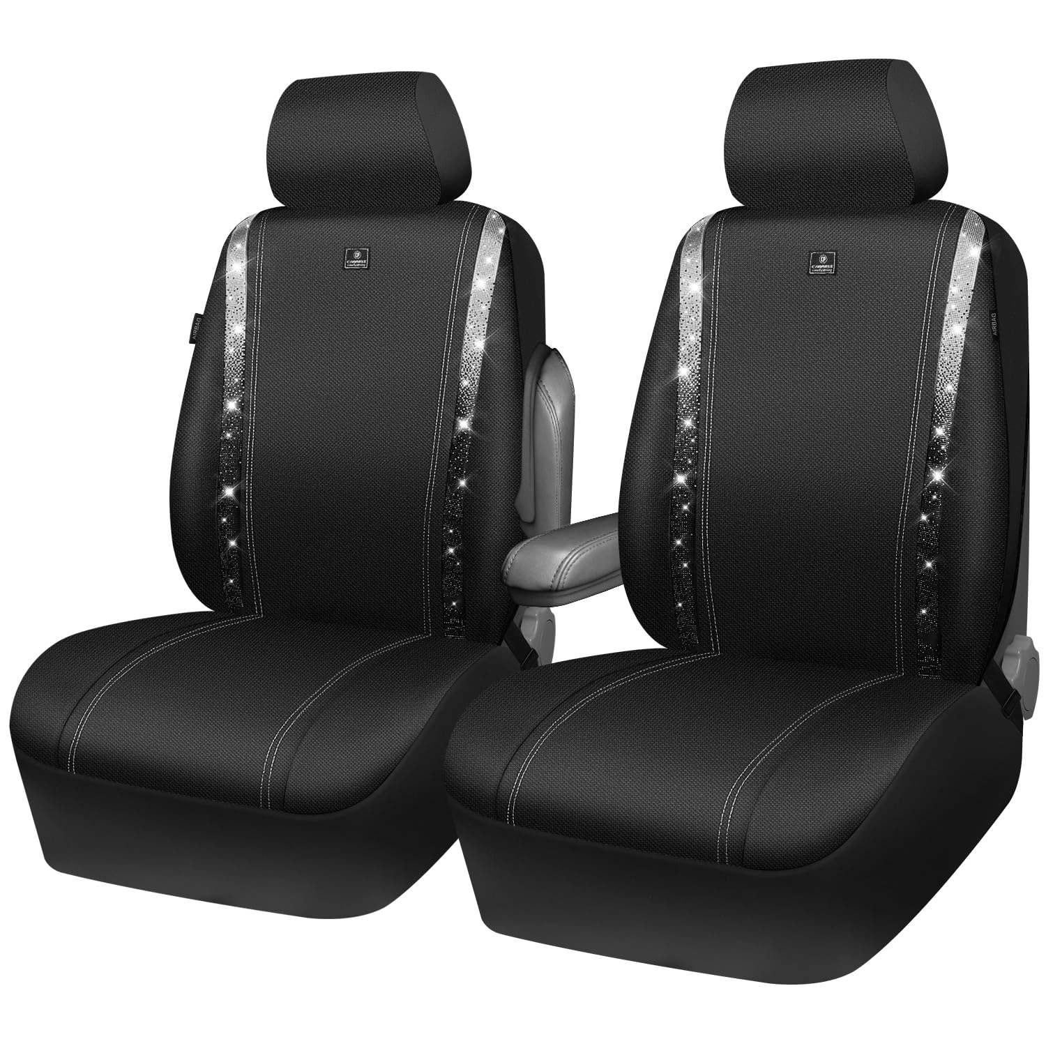LJ Bling Car Seat Covers - Full Set Universal Fit Gray
