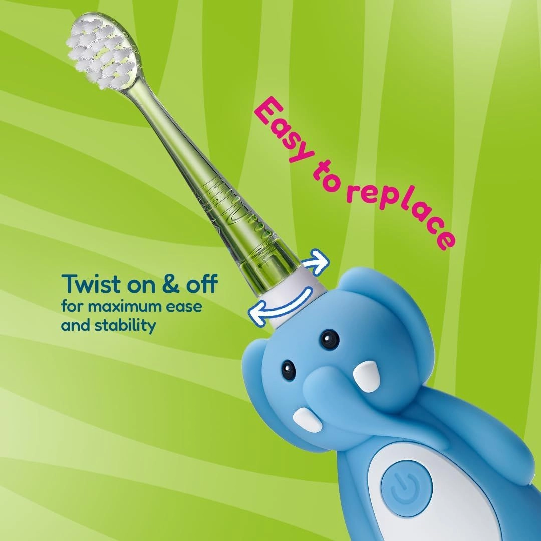 WildOnes Electric Toothbrush Replacement Heads - Pack of 4 LED Light 0-10 Years