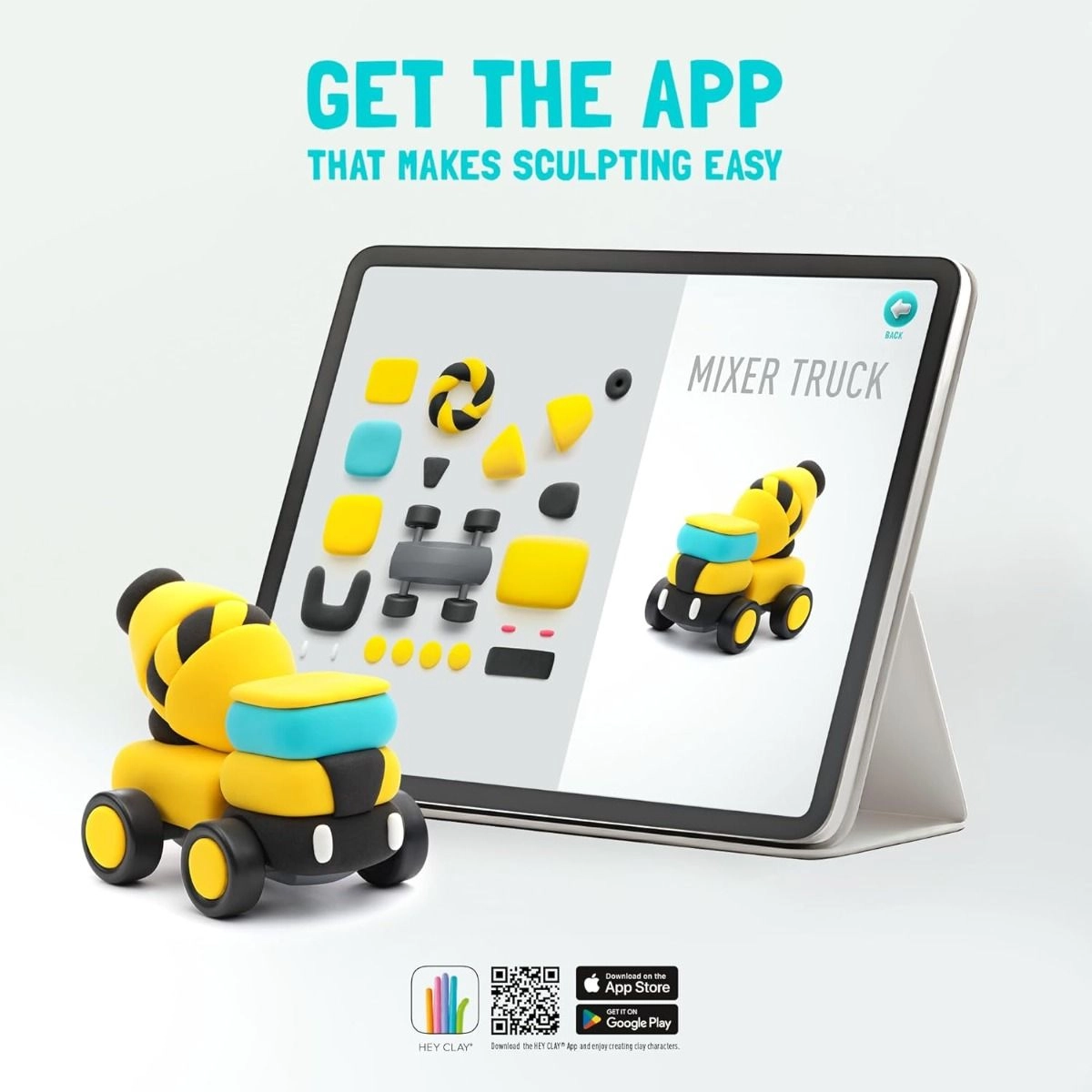 Construction Vehicles Modelling Air Dry Clay Kit - 3+ years 12 colors