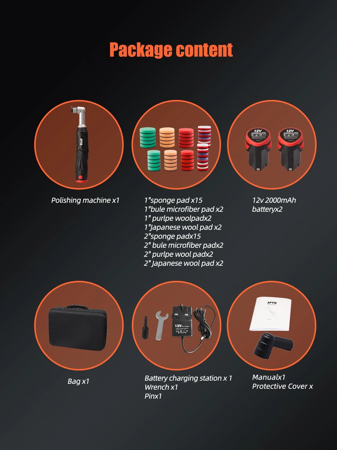 Cordless Mini Polisher - 25mm 50mm 80mm