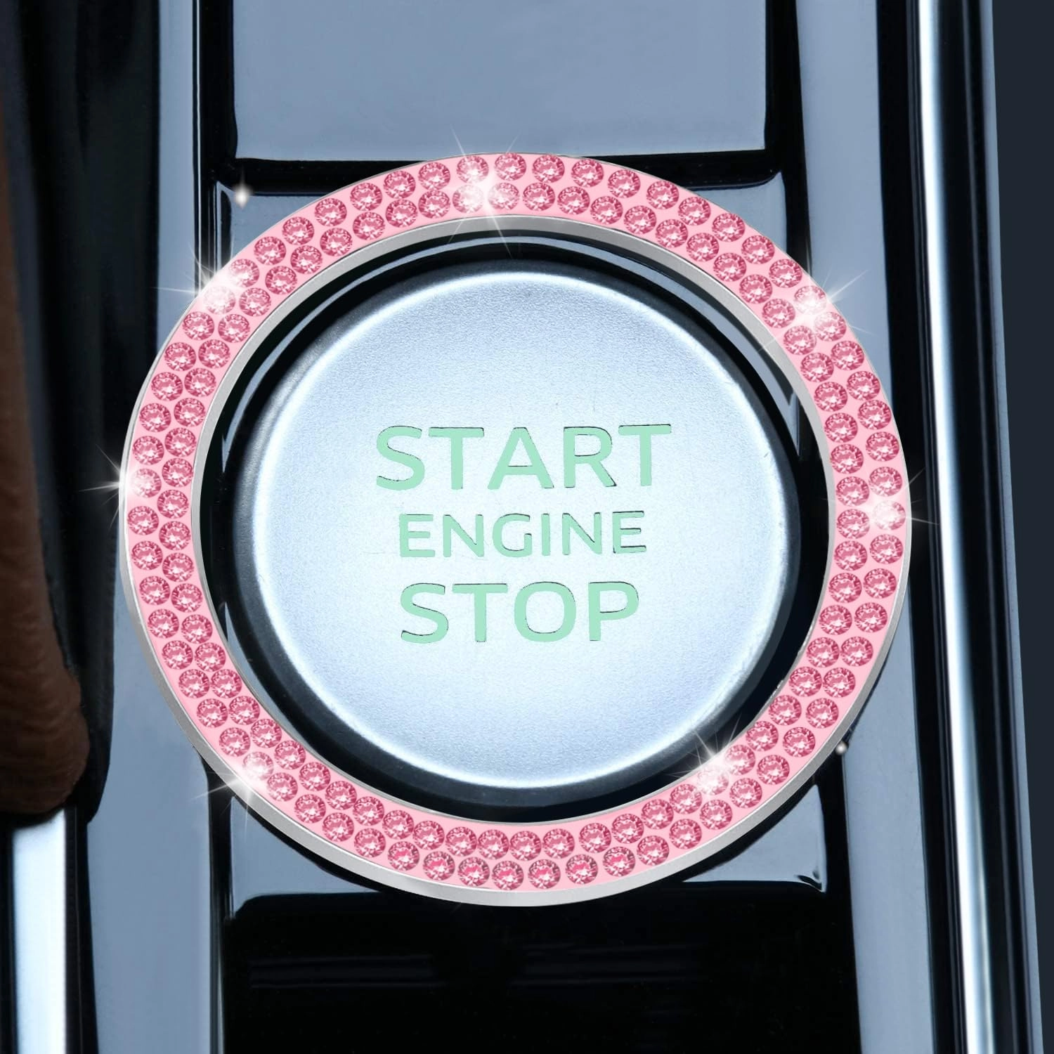 Crystal Combinatorial Rhinestone Car Engine Start Decoration Ring