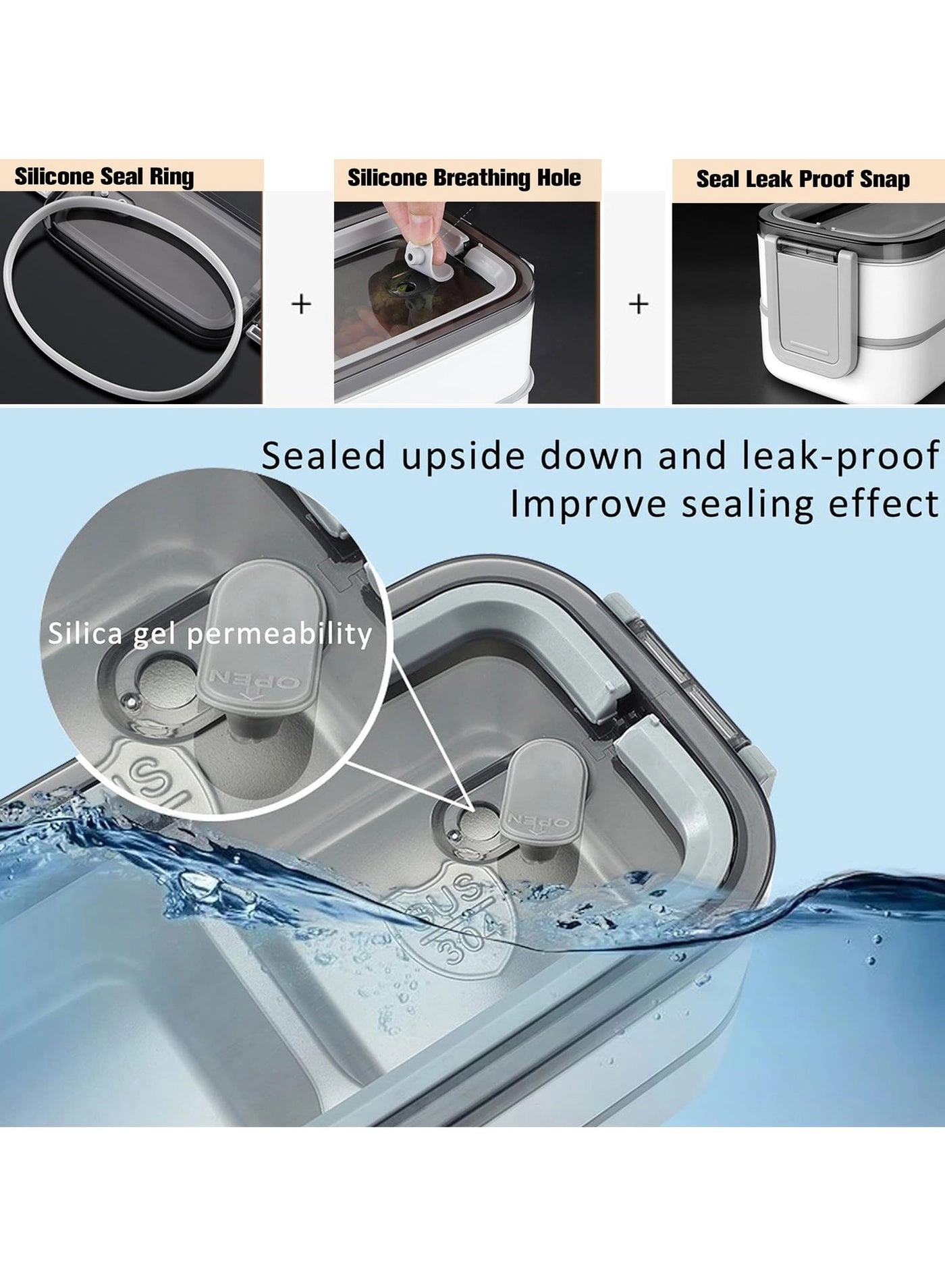 bento box - 304 Stainless steel Double-deck