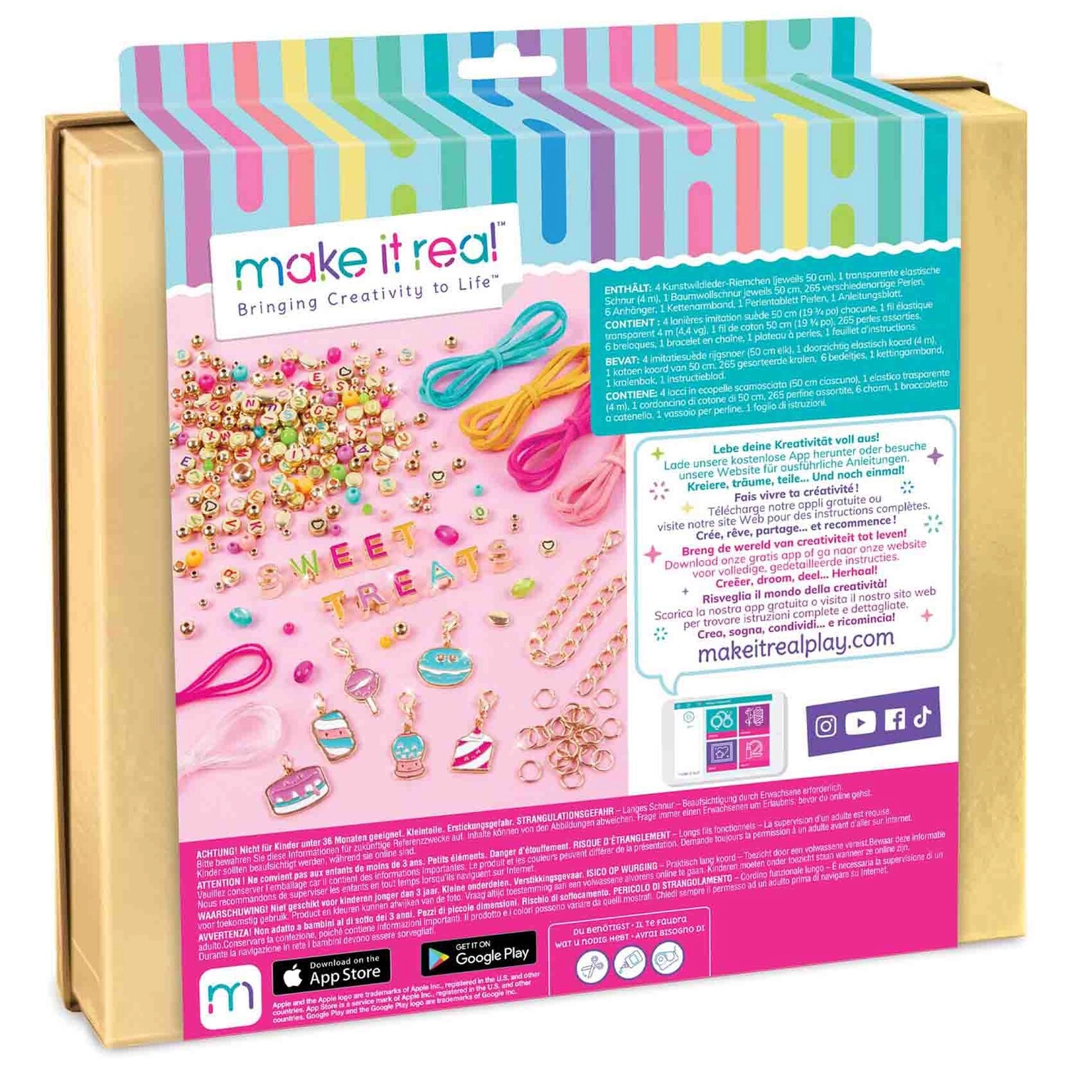 Sweet Treats DIY Bracelet Kit - 280 Pieces 7 Bracelets