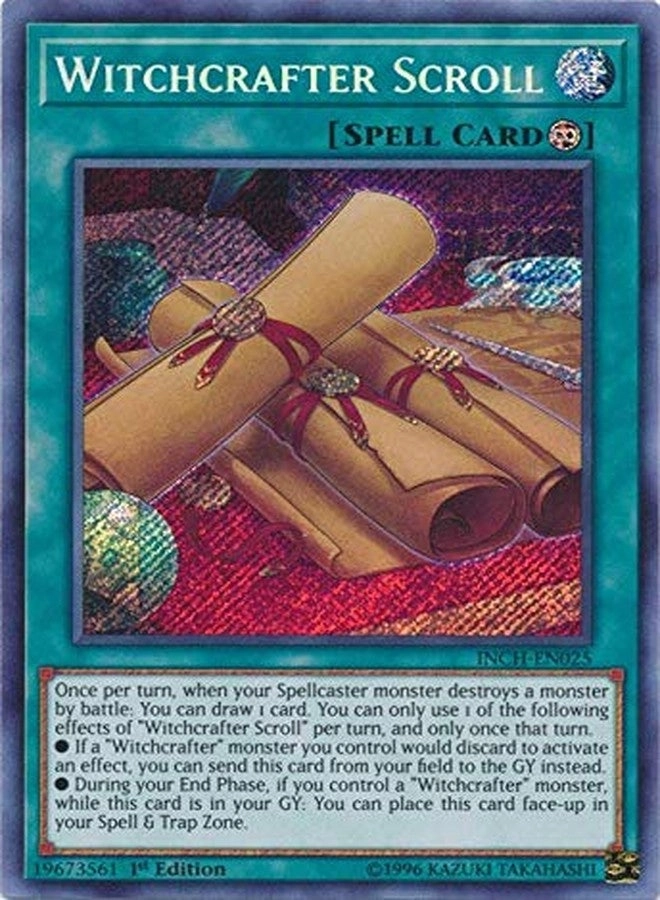 Yu-Gi-Oh! Witchcrafter Scroll - INCH-EN025 - Secret Rare 1st Edition Infinity Chasers