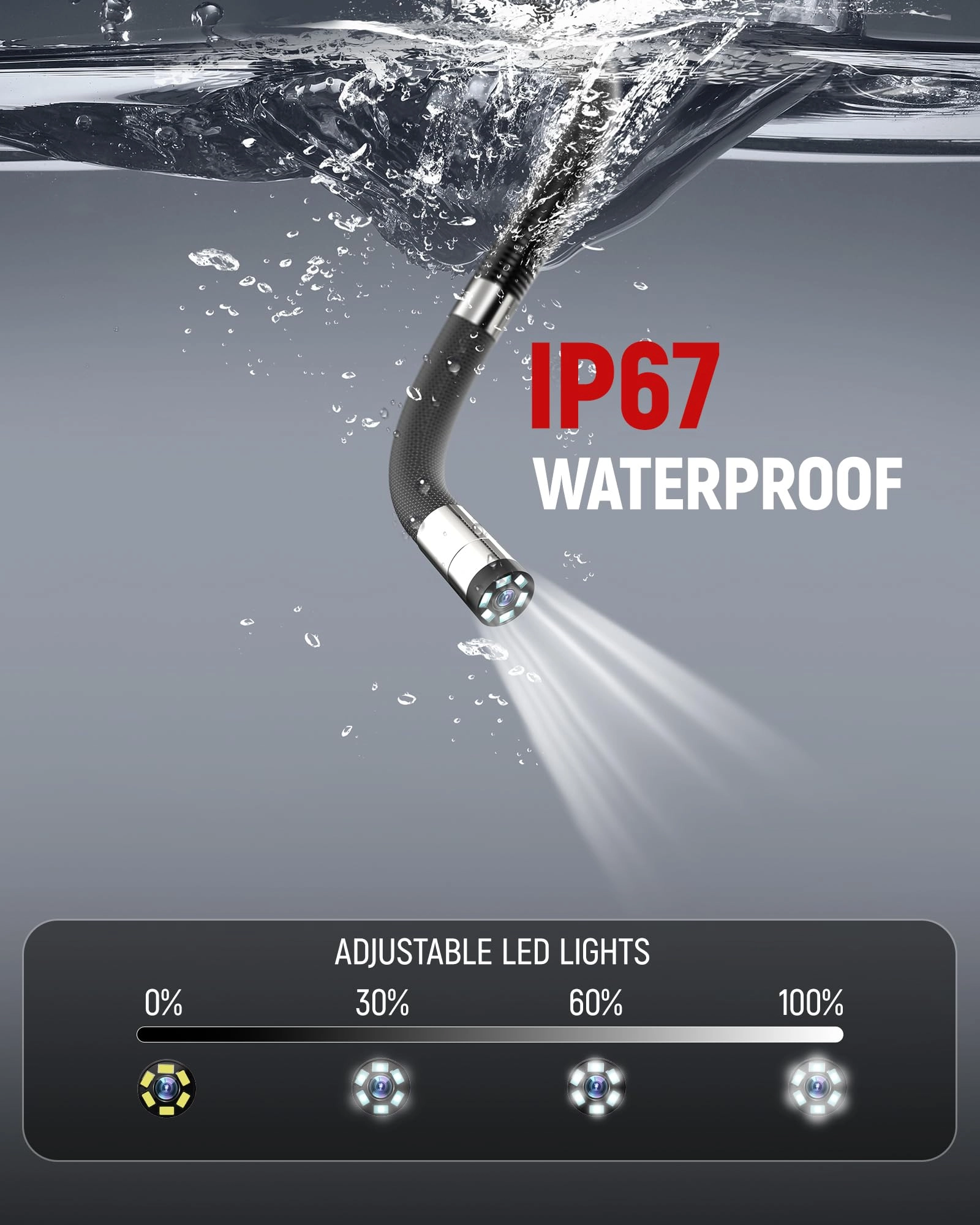 Two-Way Articulating Borescope Camera - 0.25in 5.3FT