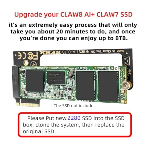 CLAW8AI/CLAW7 SSD Upgrade Extension Adapter - 8TB 2230 to 2280 mm