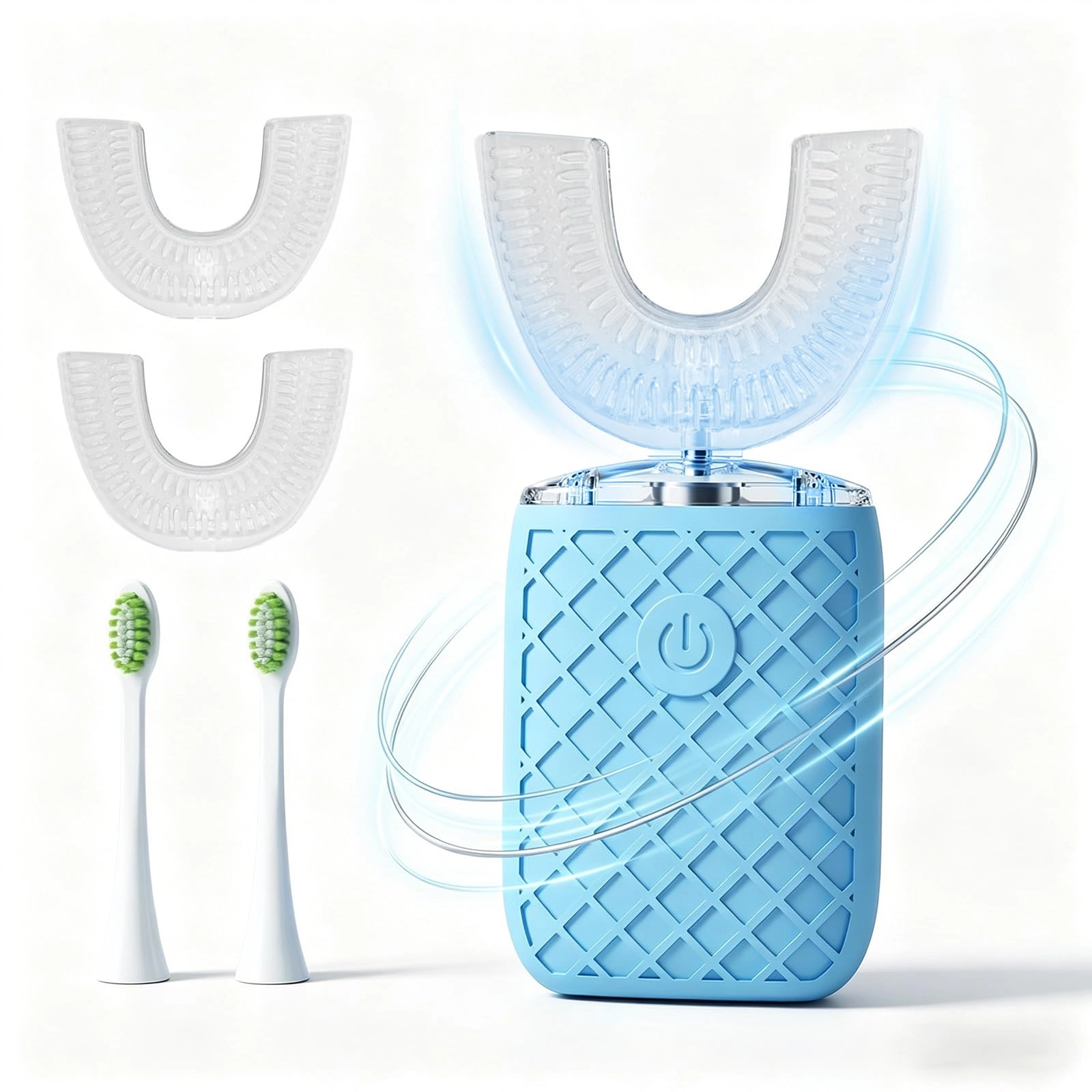 u-Shaped Electric Toothbrush - Sonic Automatic IPX7 Waterproof 5 Brush Heads