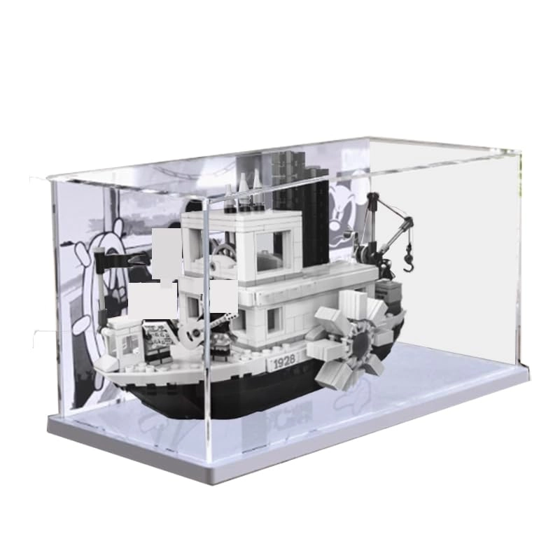 HCAEIOFJ Clear Acrylic Display Case - Lego Ideas Disne Willie SteamBoat Adventure