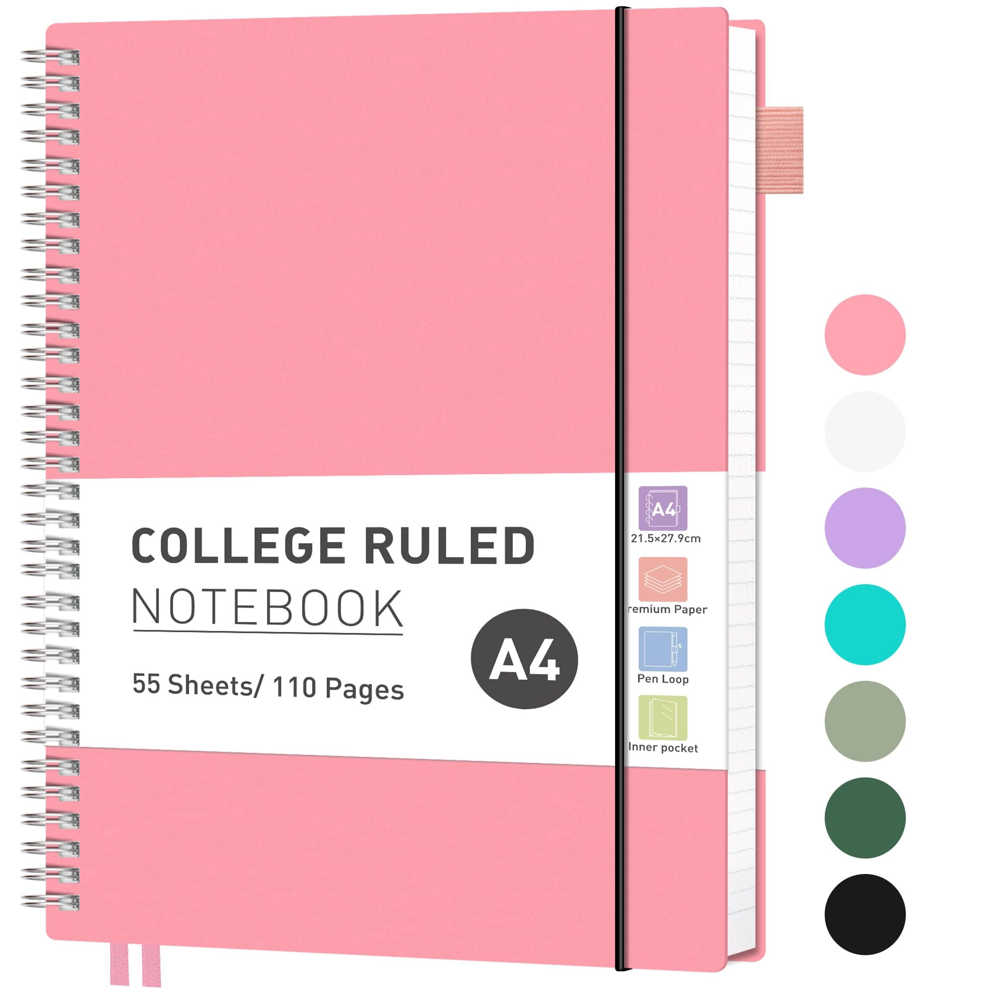 Notebook A4 Spiral - Lined 55 Sheets
