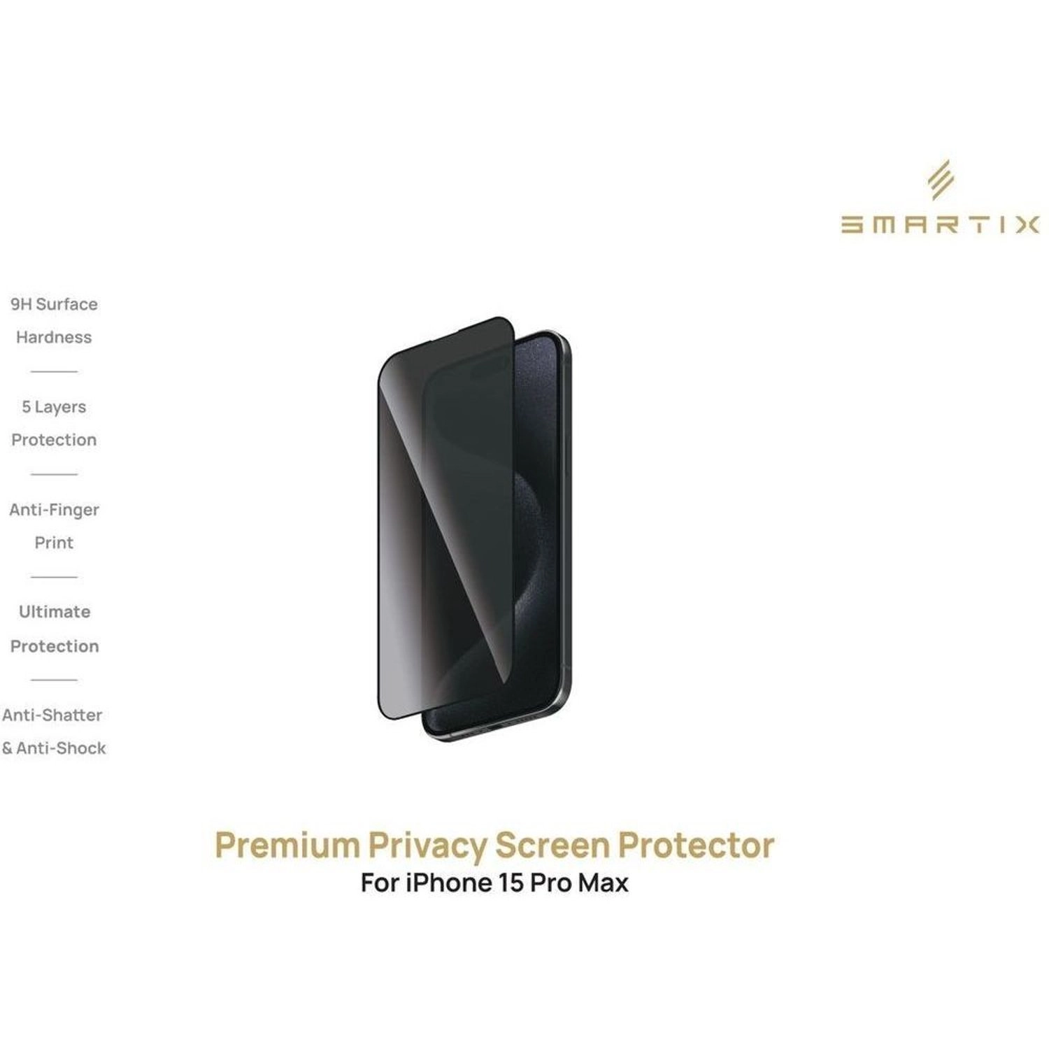 Privacy Screen Protector iPhone 15 Pro Max - 6.7 Inches 9H