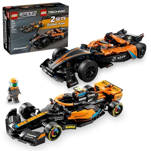 NEOM McLaren Formula E Race Car (42169) + 2023 McLaren Formula 1 Race Car (76919)