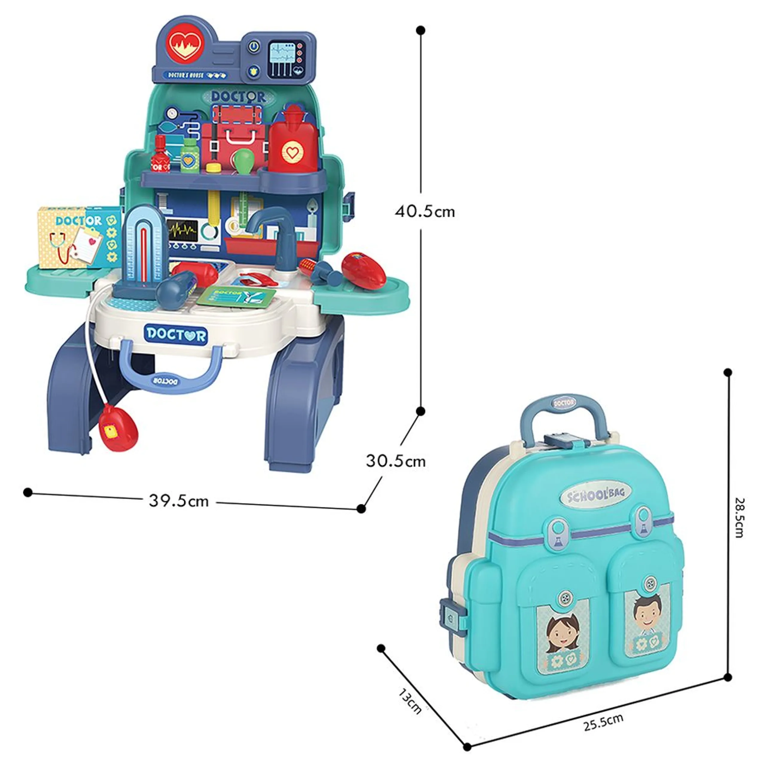 Role Play Clinic Toy Set School Bag - 23pcs