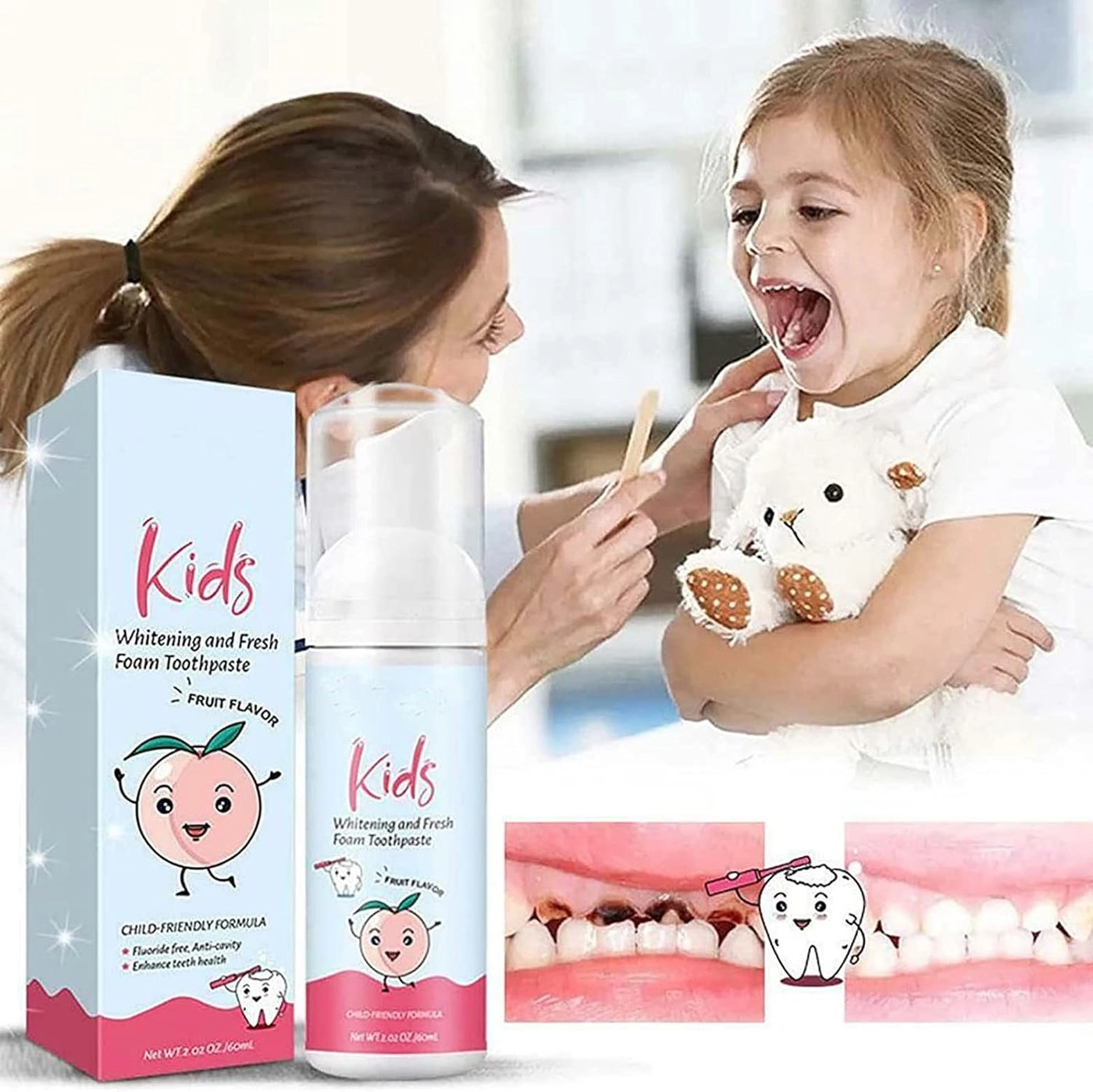 Foam Fruit Flavor Toothpaste Kids 60ml