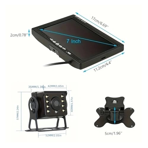 Monitor - 7" HD 800 x 480 + Rear View Camera - 8LED Night Vision