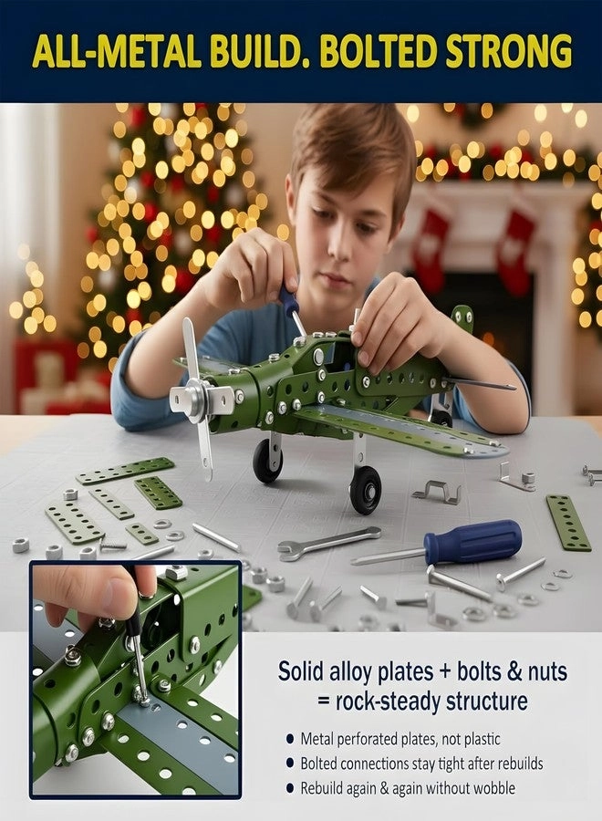 Metal Model Airplane Kit - 258 pcs for ages 8+