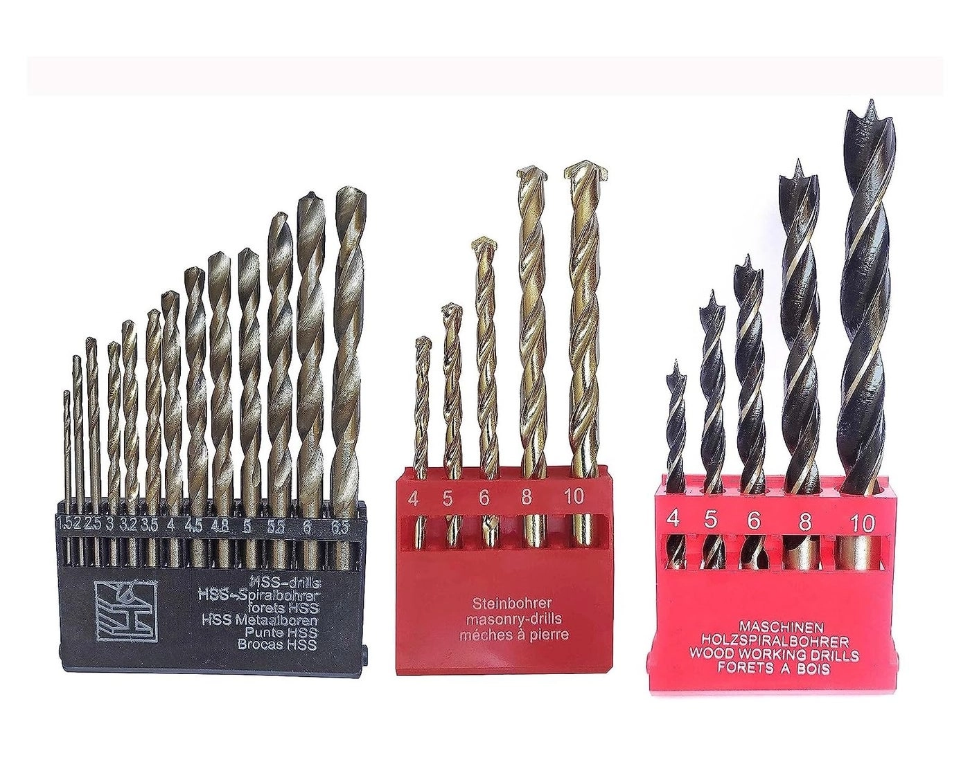 HSS drill bit - 1.5 to 10 + Wood drill bit set - Wood Pack of 2