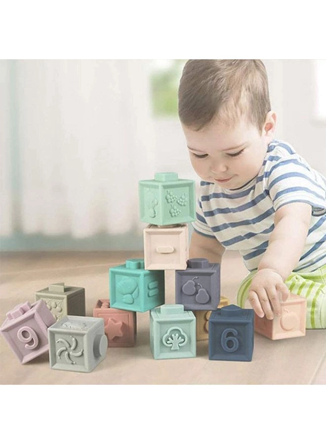 3D Eucational Building Blocks - Multicolour 12 pcs