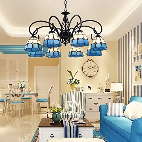 Tiffany Round Chandelier - E27 Colored Peach 30*19cm