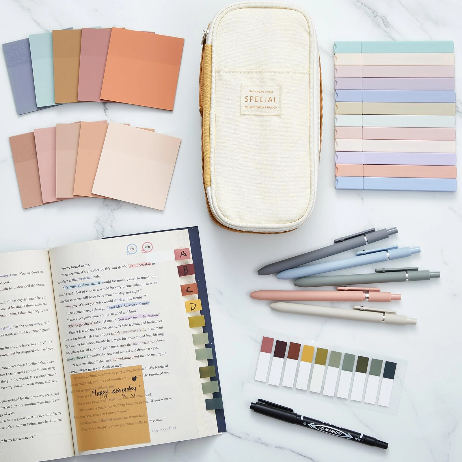 Aesthetic Book Annotation Kit - 39 Pcs