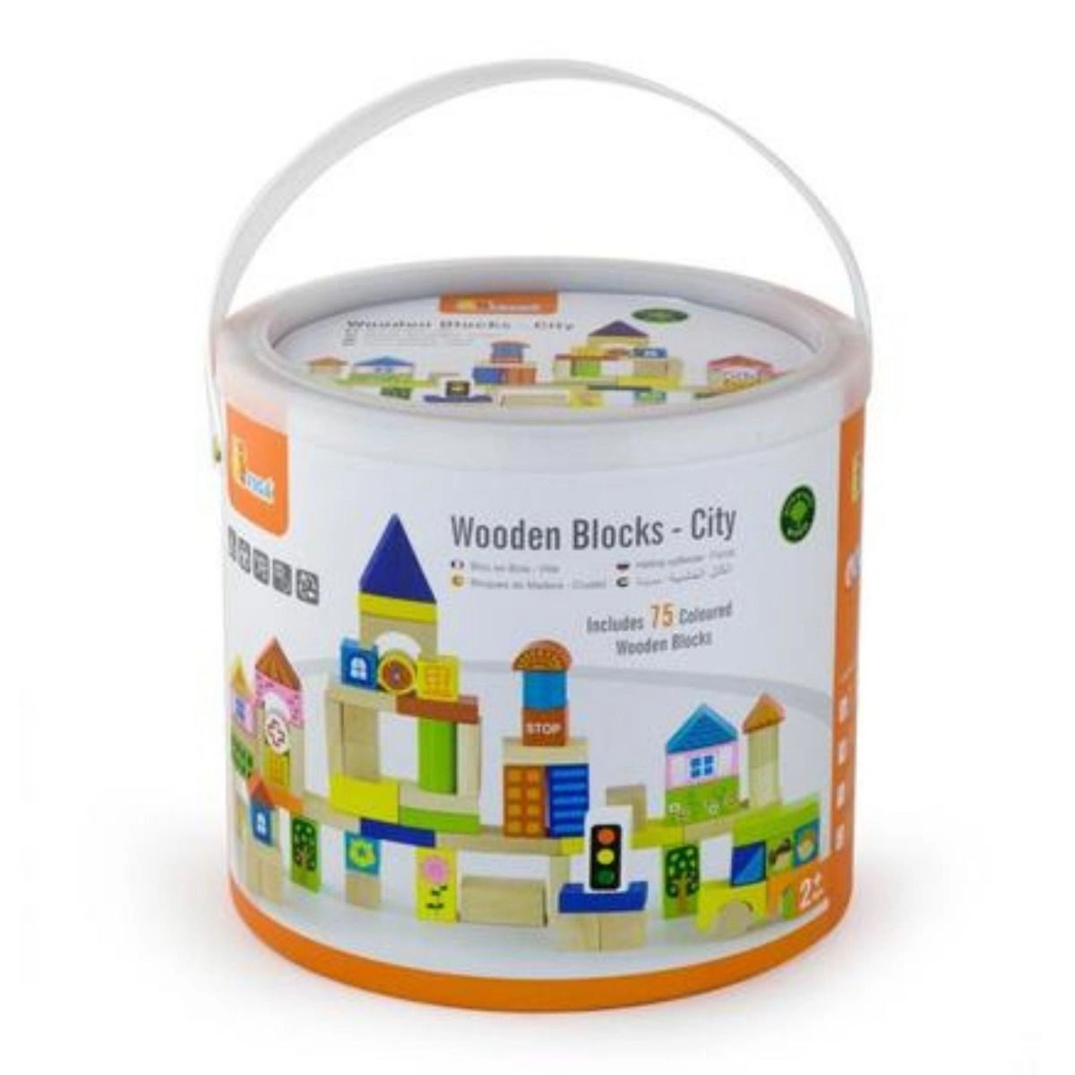 Wooden City Blocks - City Theme 75pcs