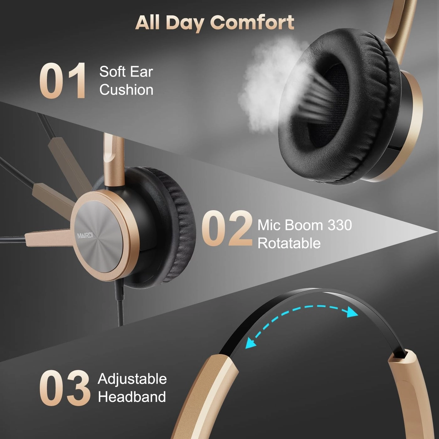 Telephone Headset for Cisco Phones - RJ9 Noise Cancelling Microphone