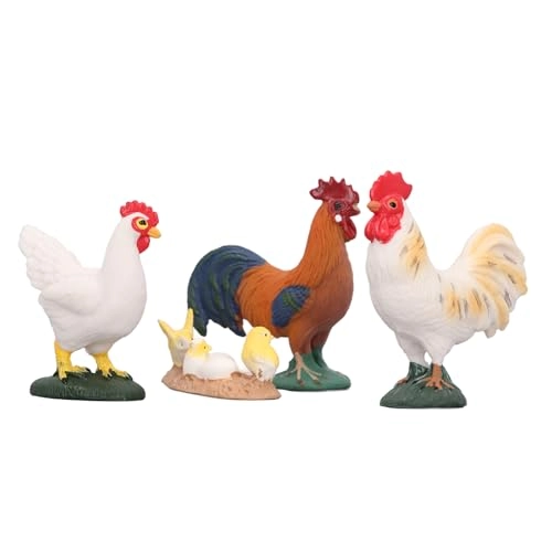 Simulated Farm Chicken Figurines - 18 months - 3 years 4 pieces