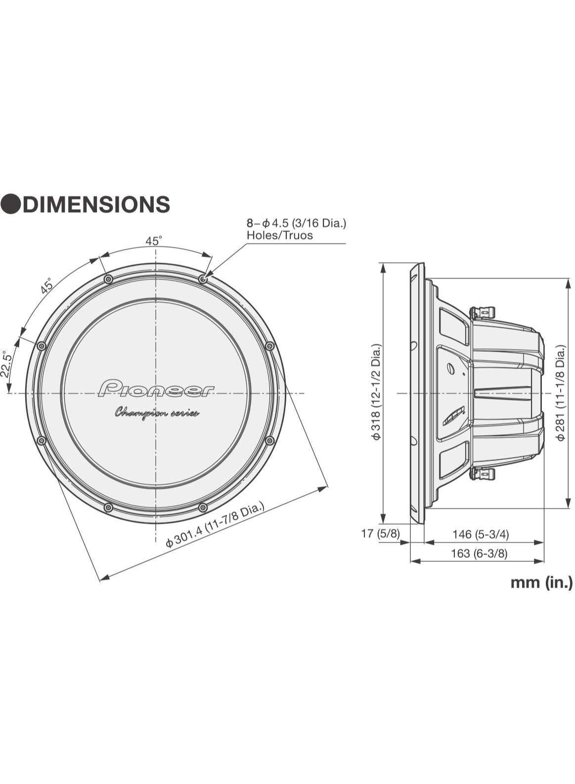 TS-W32D4 - 400 W NOM. 12 inch