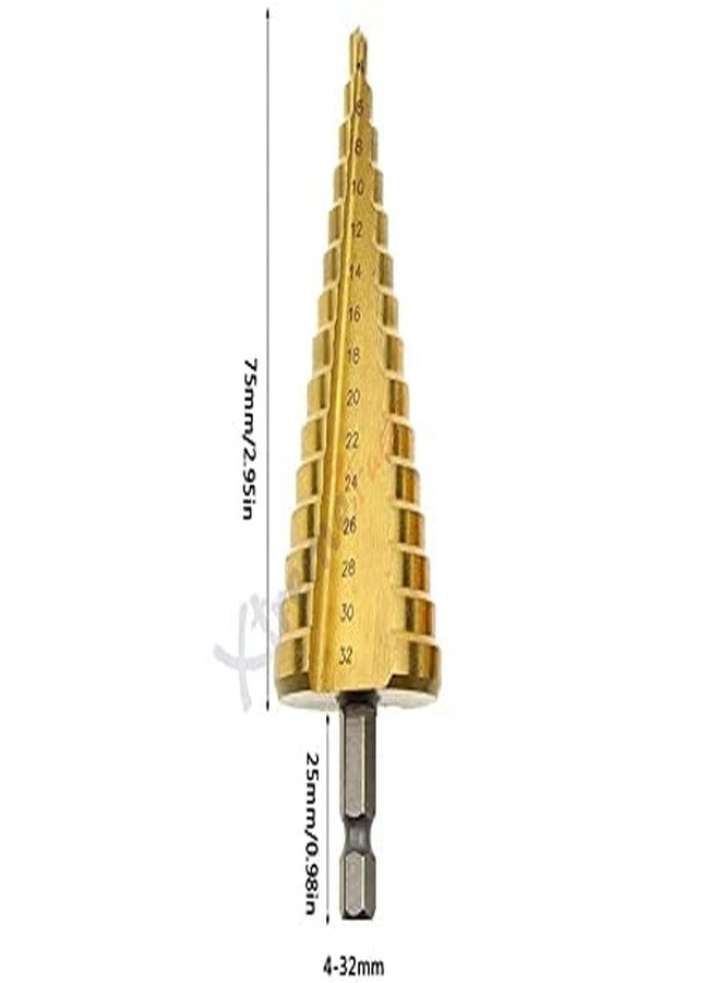 Step Cone Drill - HSS Steel Titanium 4-12/20/32mm